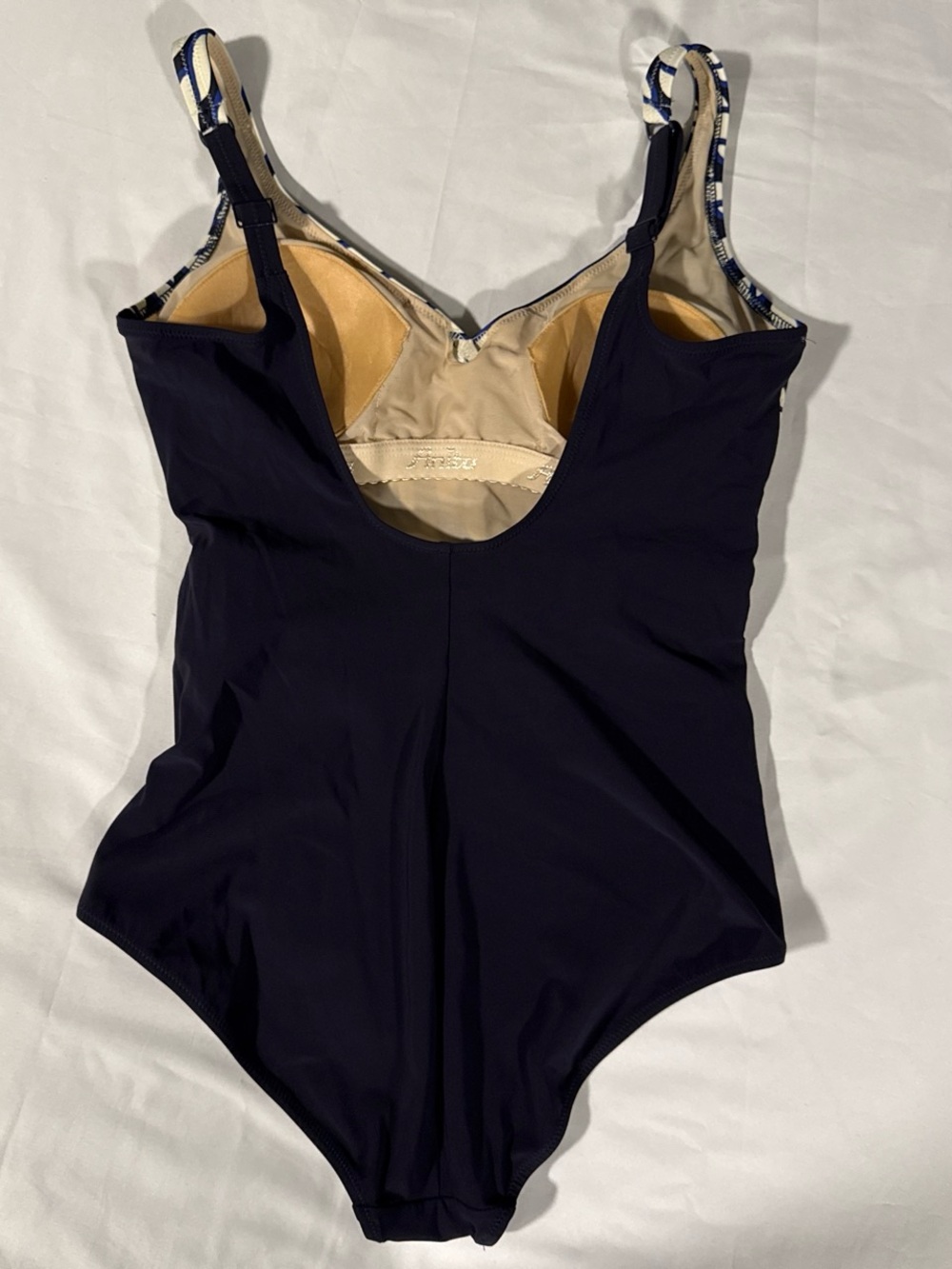 Anita Navy and White One-Piece Swimsuit with Side Ring - Picture 2 of 4
